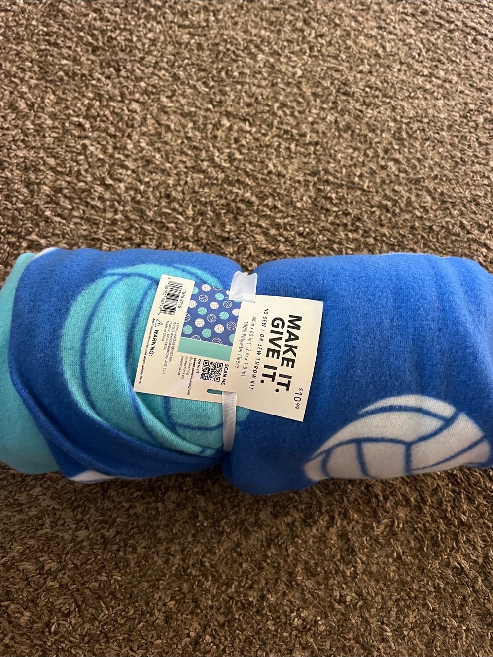 Blue Kids Pajama Set with Volleyball Print